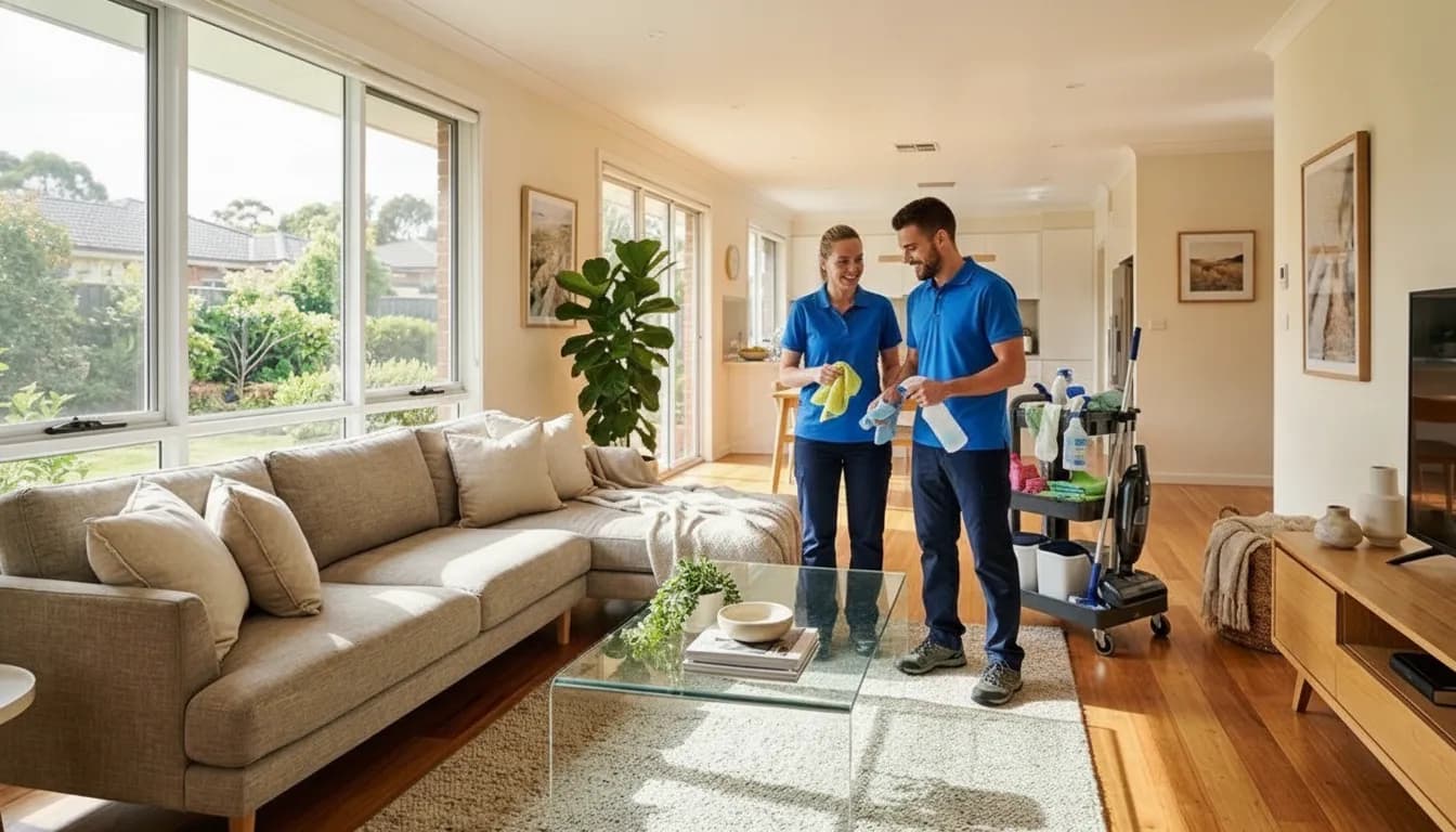 Professional house cleaning team preparing to clean an Oklahoma home