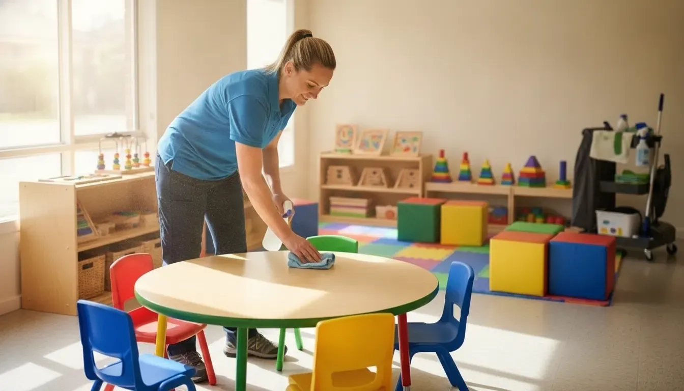Professional daycare cleaning services in an Oklahoma City classroom