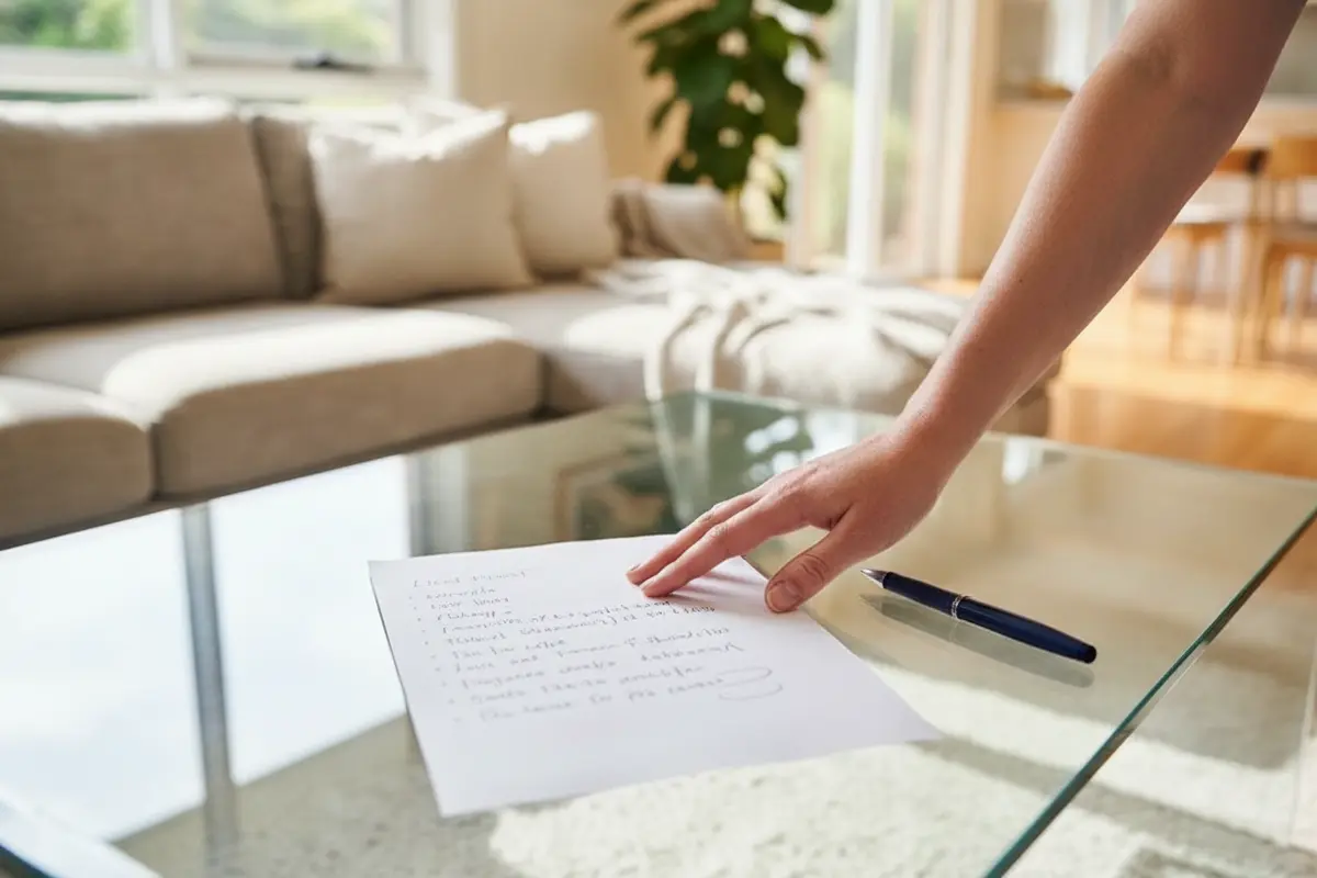 Homeowner preparing a priority list for a deep cleaning visit