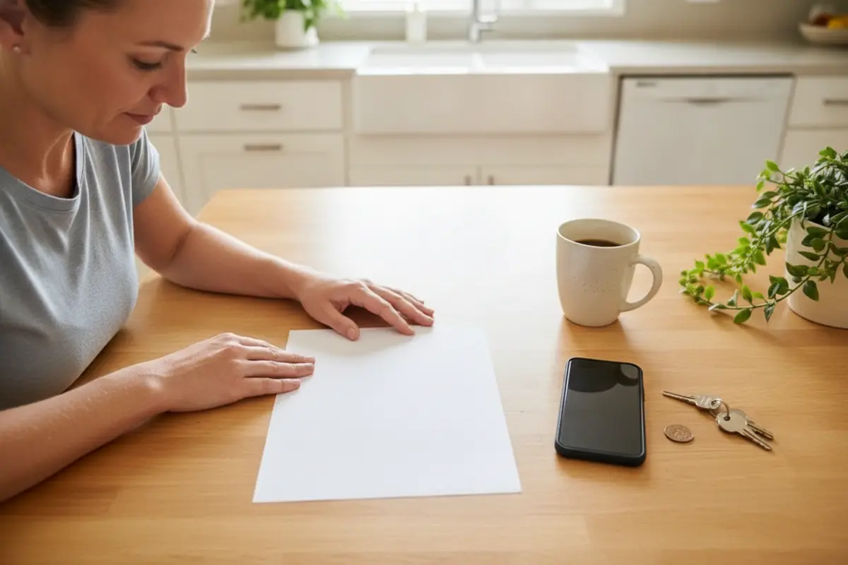 Homeowner reviewing details to share for a house cleaning quote