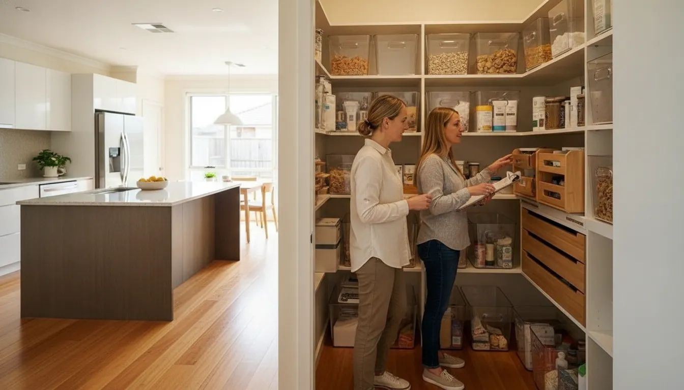 Organizer creating practical zones in an Oklahoma City kitchen pantry