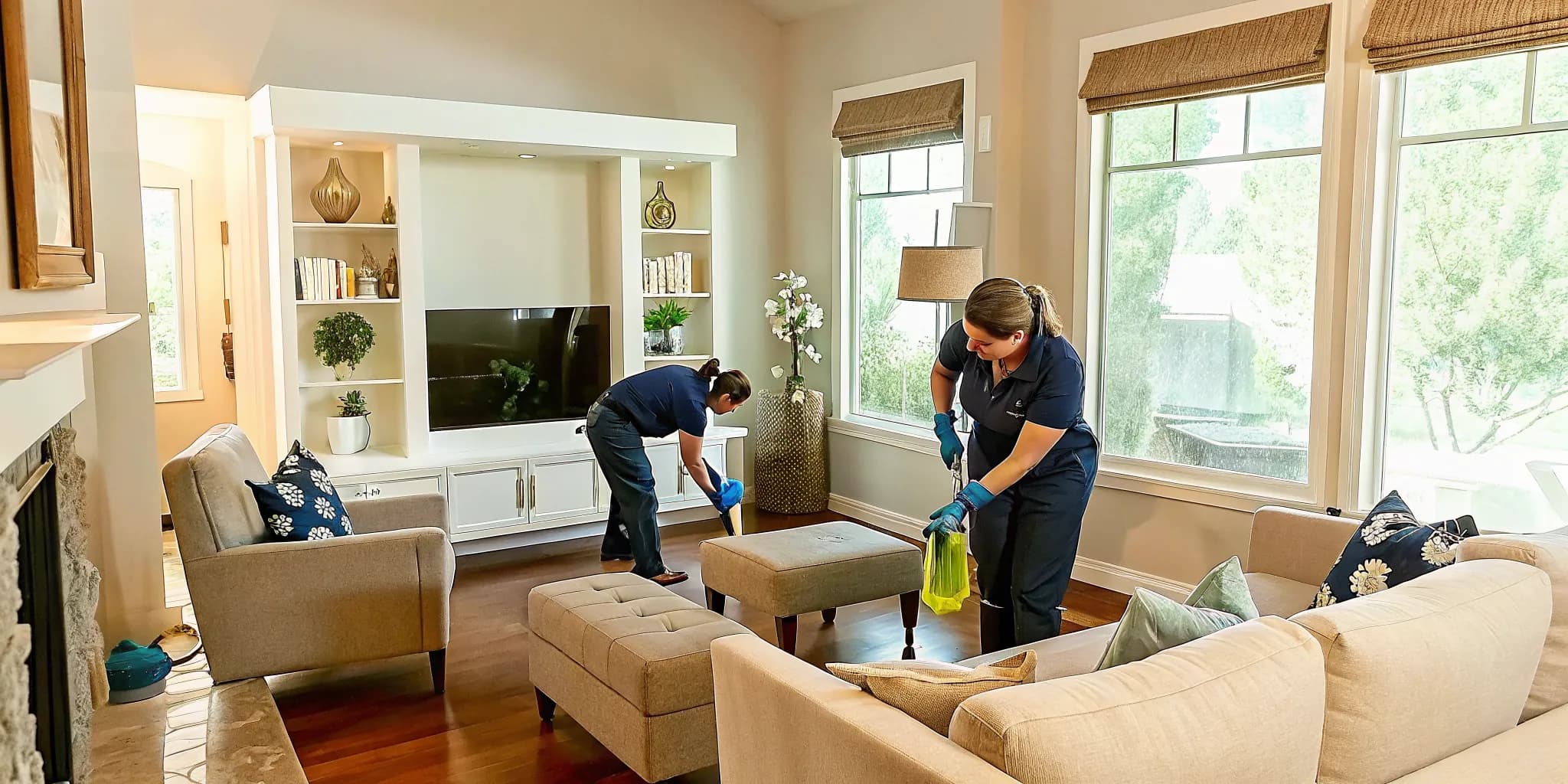 Professional house cleaning team in Oklahoma City home
