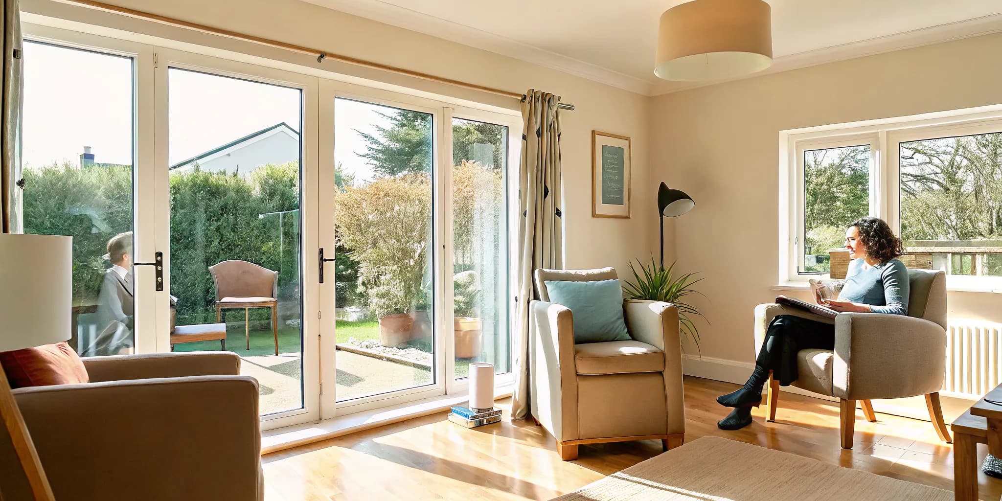 Busy professional relaxing in a professionally cleaned home