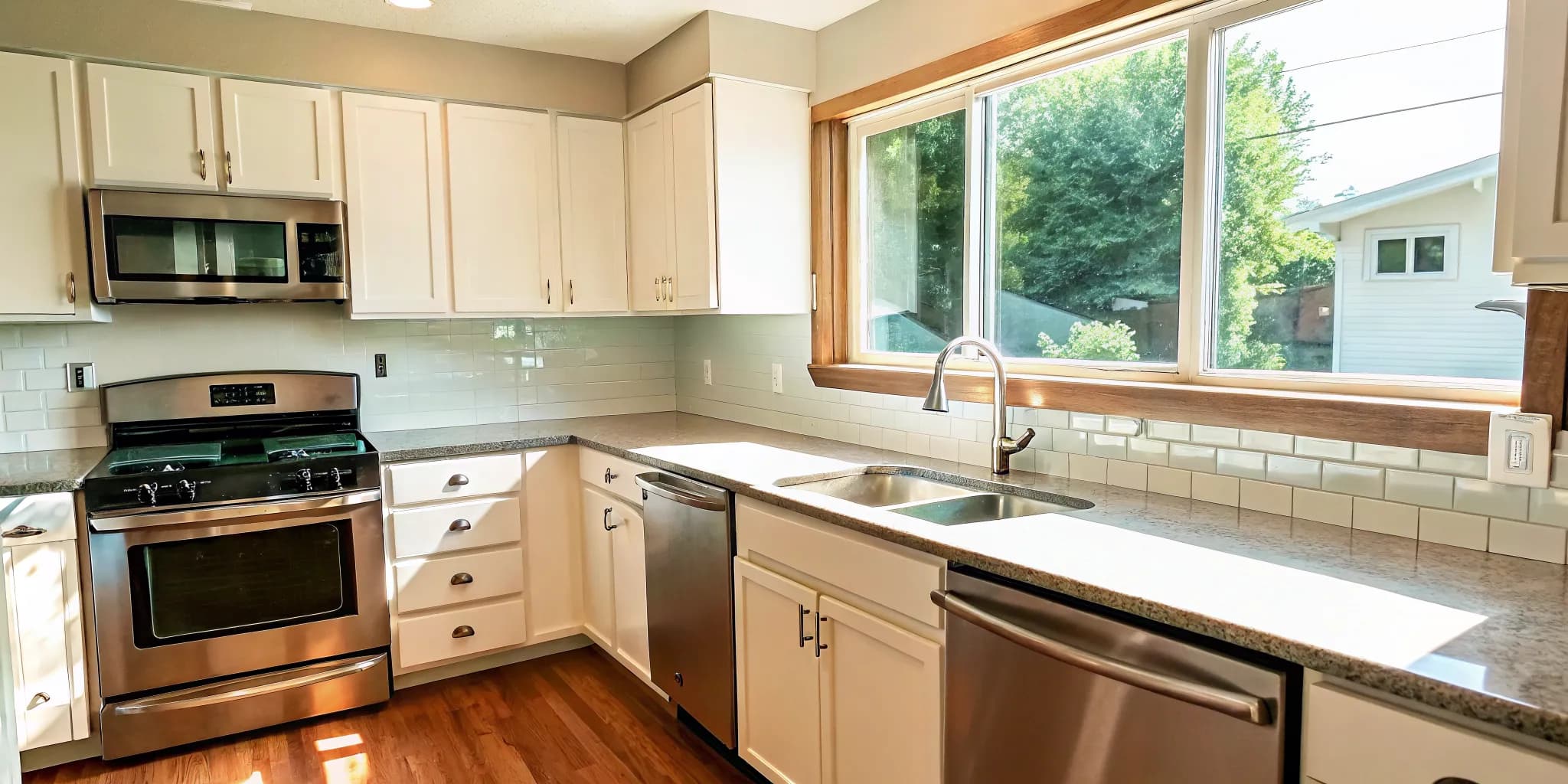 Bright modern kitchen cleaned by a professional service in Oklahoma City