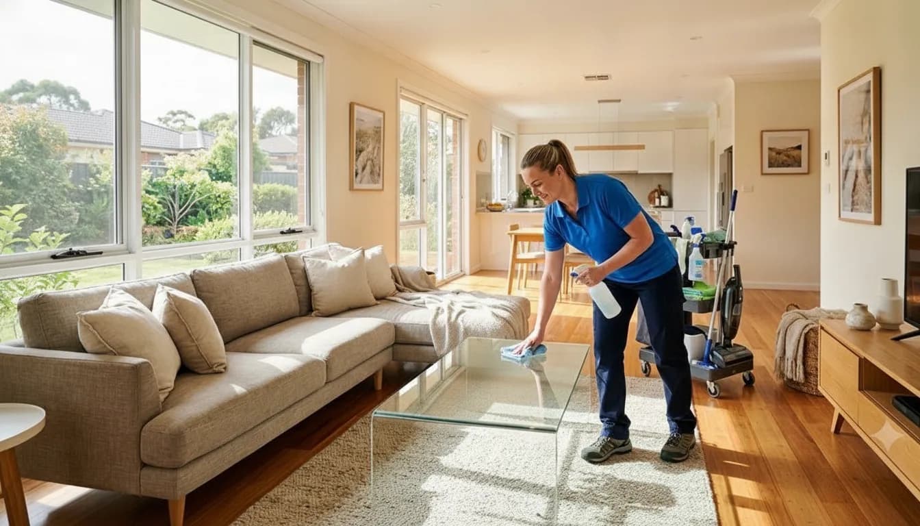 Professional move in cleaning in an empty Oklahoma home before unpacking
