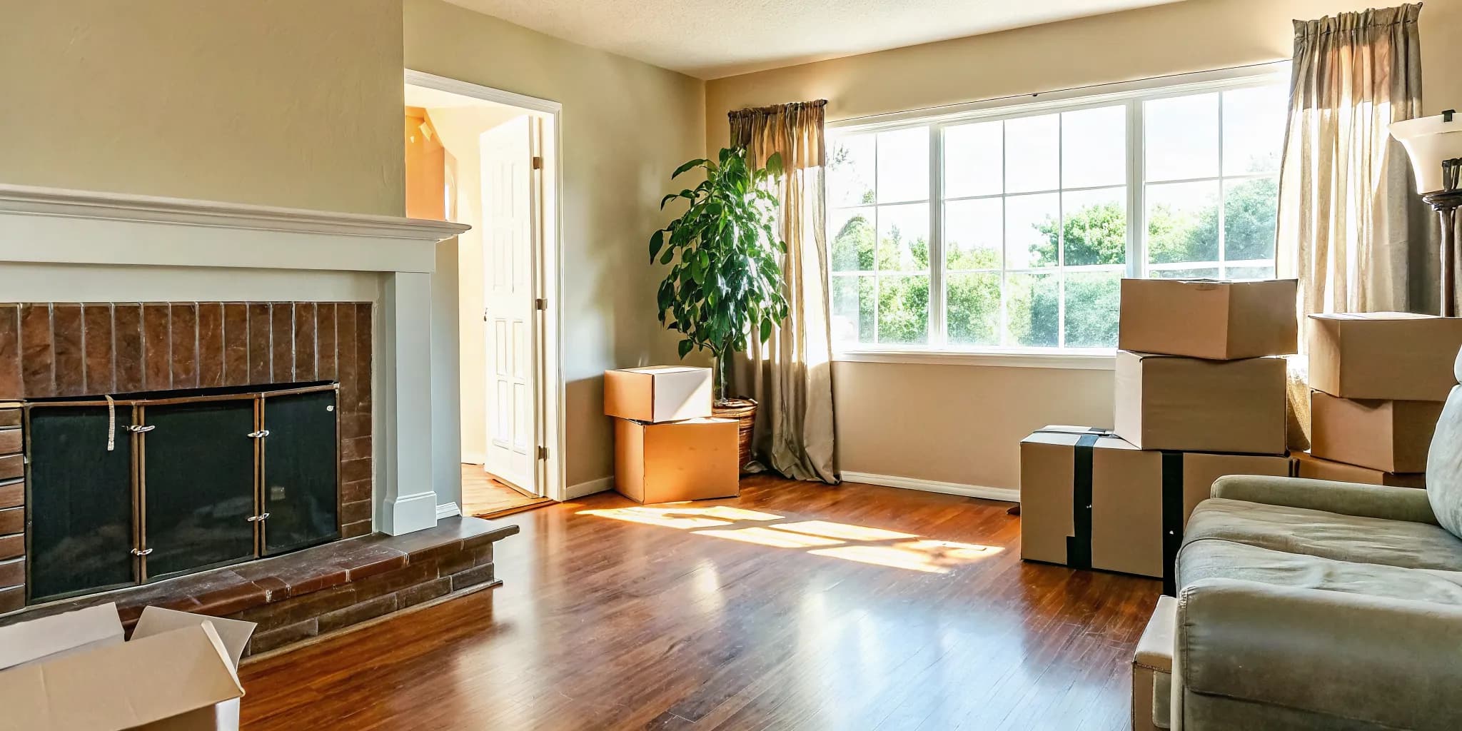 Clean modern home in Norman OK with moving boxes