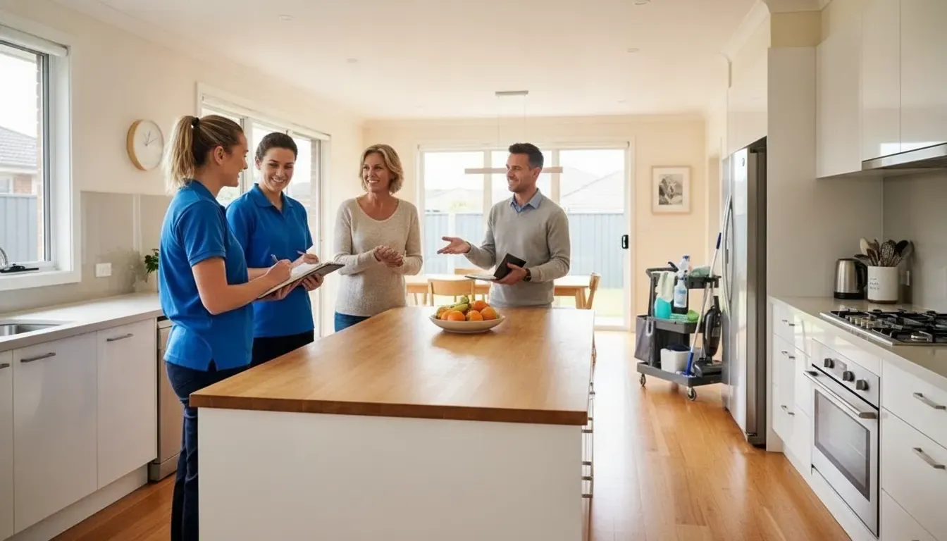 A Norman homeowner discussing cleaning priorities with a local professional team