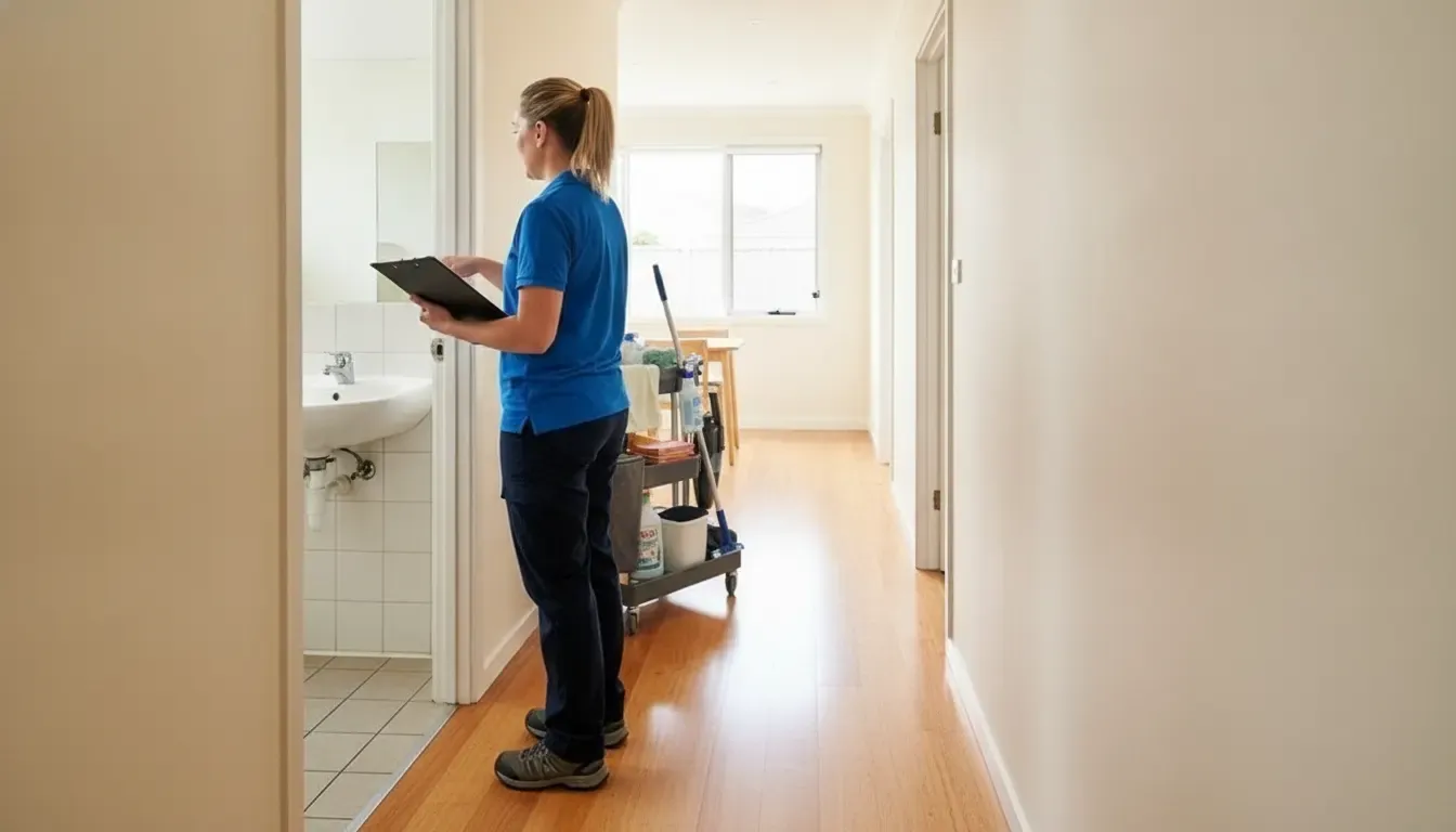 Quality inspection during commercial cleaning in a small office